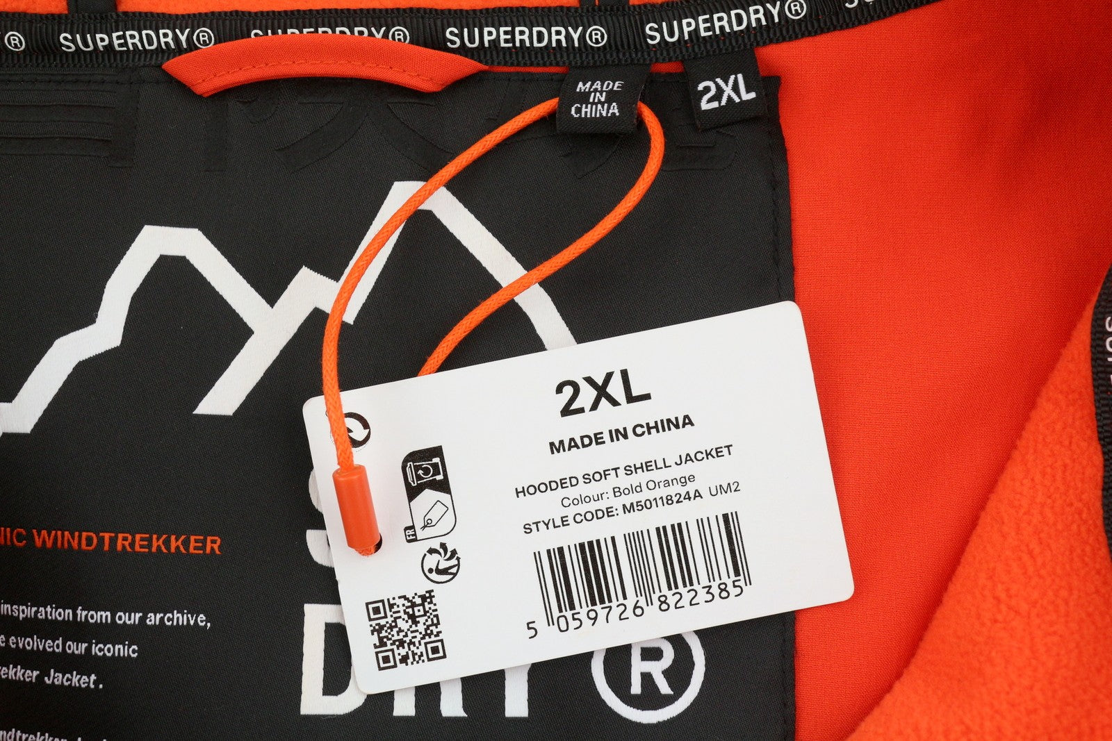 SUPERDRY Hooded Soft Shell Men Jacket 2XL Orange Full Zip Lightweight Evolution