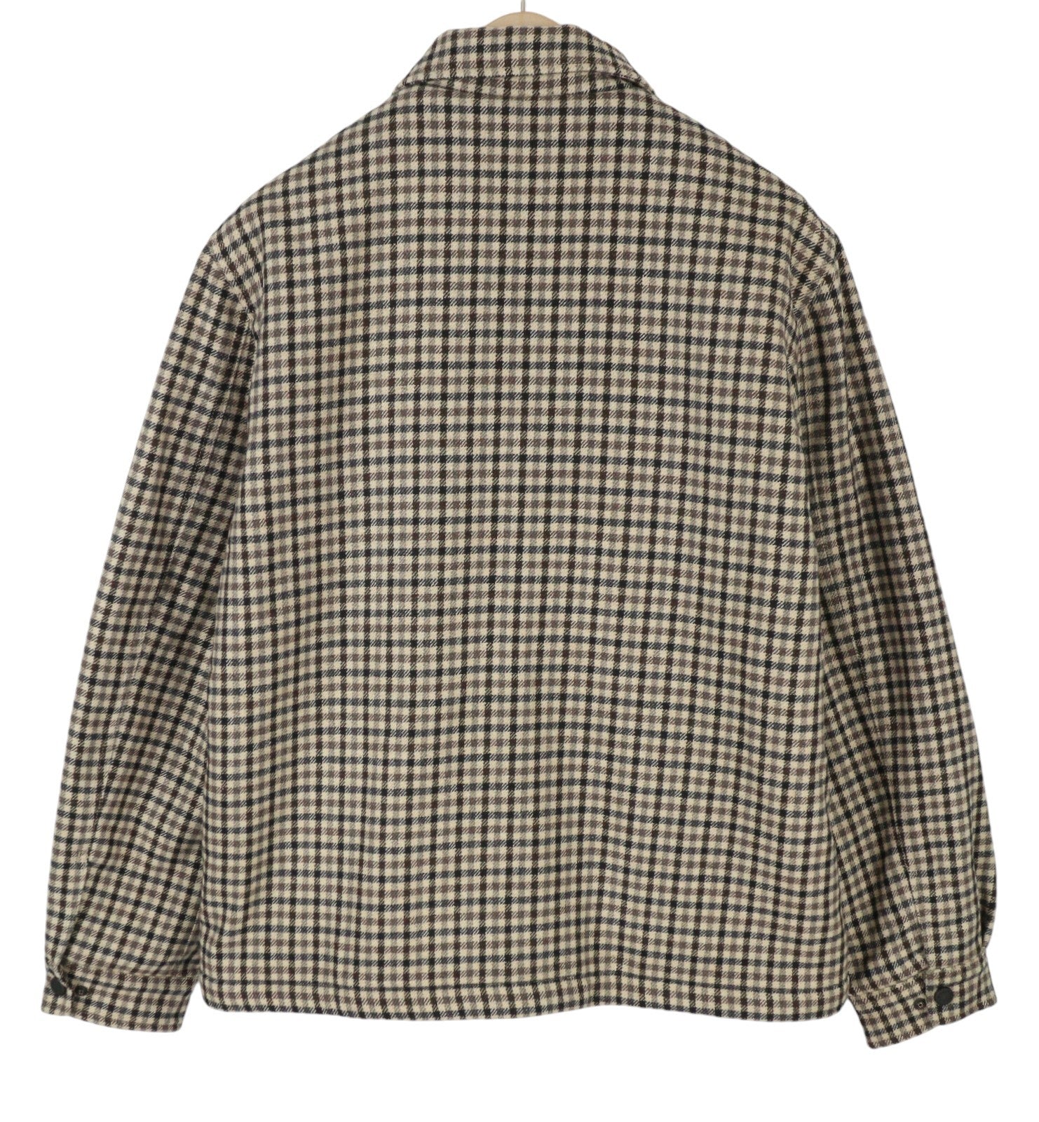 WOOLRICH Sherpa Timber Check Overshirt Men Jacket L Brown Wool Blend RRP515