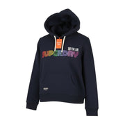 SUPERDRY Rainbow Logo Graphic Women Hoodie EU38 Blue Kangaroo Pull On
