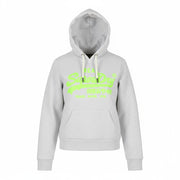 SUPERDRY Neon VL Graphic Women Hoodie EU38 Grey Melange Kangaroo Pull On