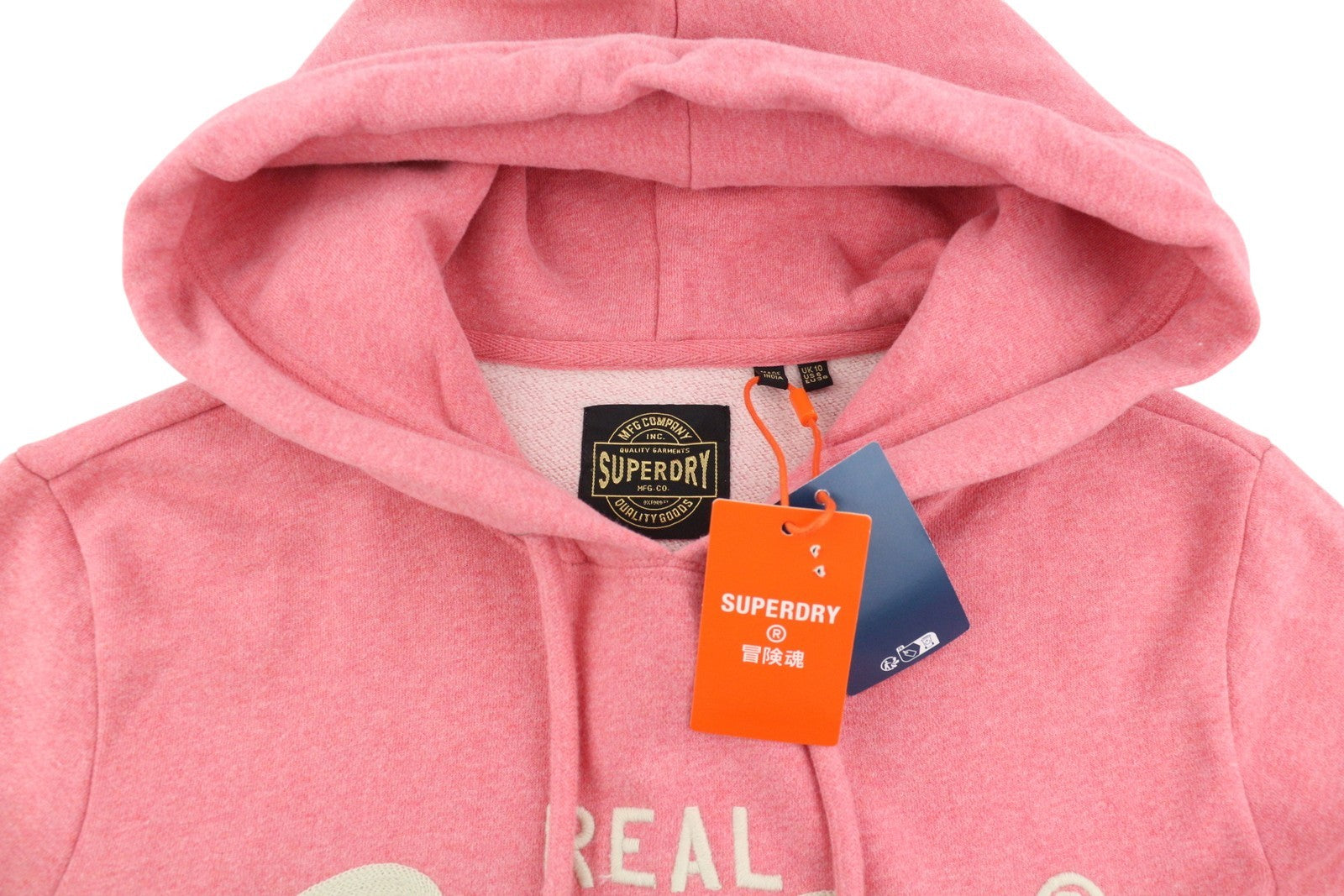 SUPERDRY Embroidered VL Graphic Women Hoodie EU38 Pink Melange Kangaroo