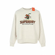 SUPERDRY Travel Postcard Graphic Women Sweatshirt EU38 Cream Grey Pull On