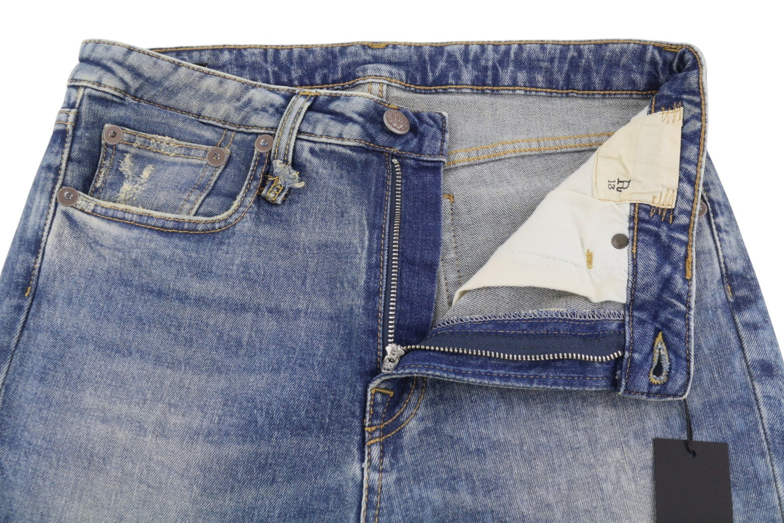 R13 Kick Fit Women Jeans 29 Kelly Stretch Flare Cropped Ankle Blue RRP699