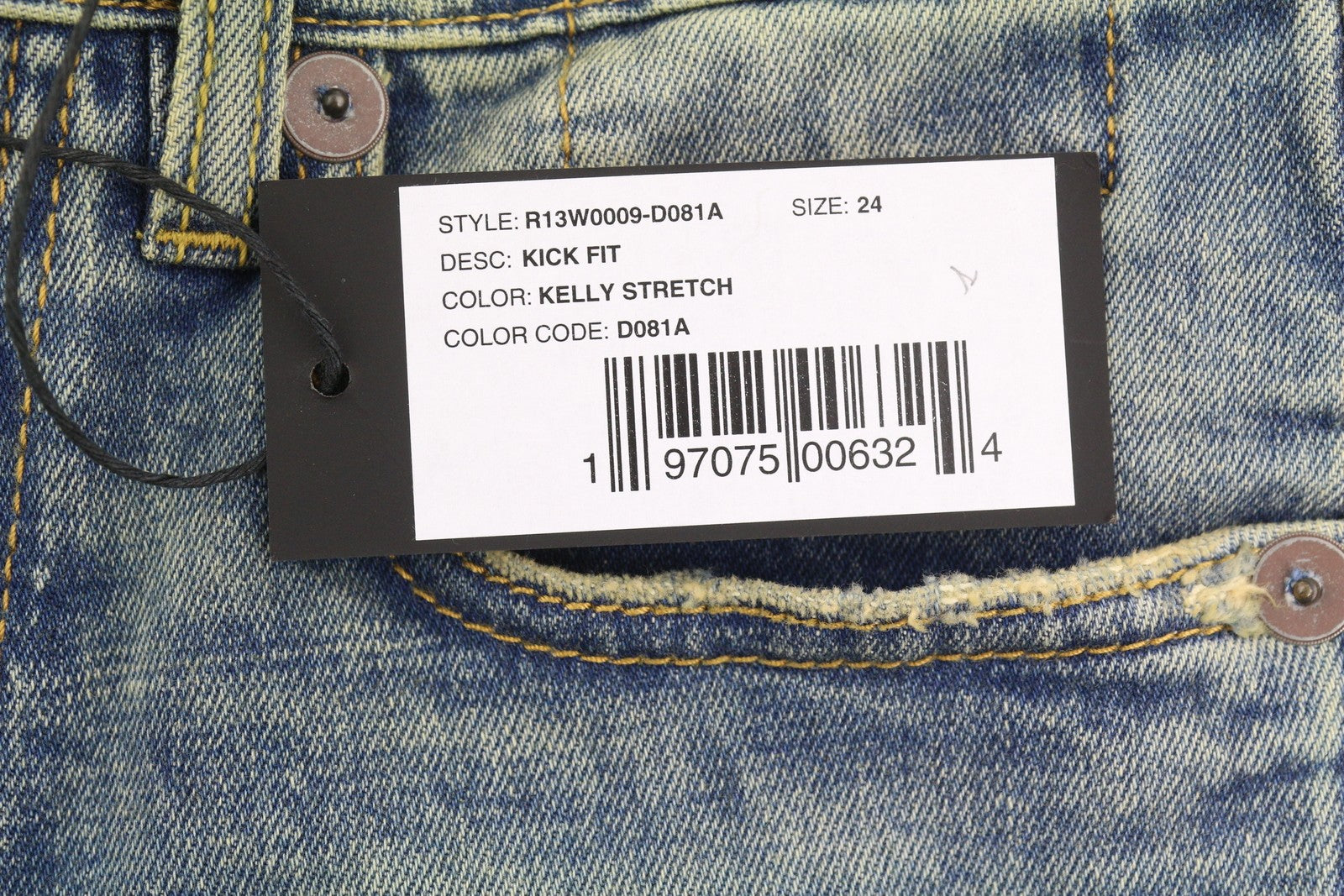 R13 Kick Fit Women Jeans 24 Kelly Stretch Flare Cropped Blue FW25 RRP699