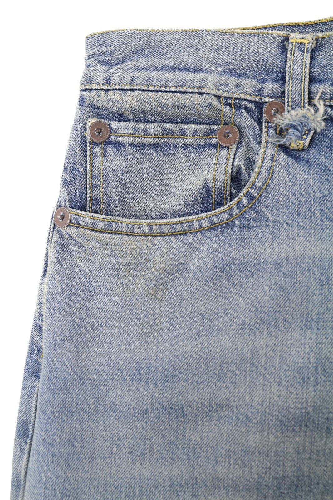 R13 Venti Women Jeans 25 Veiled Blue Whiskers Faded Baggy Low Rise