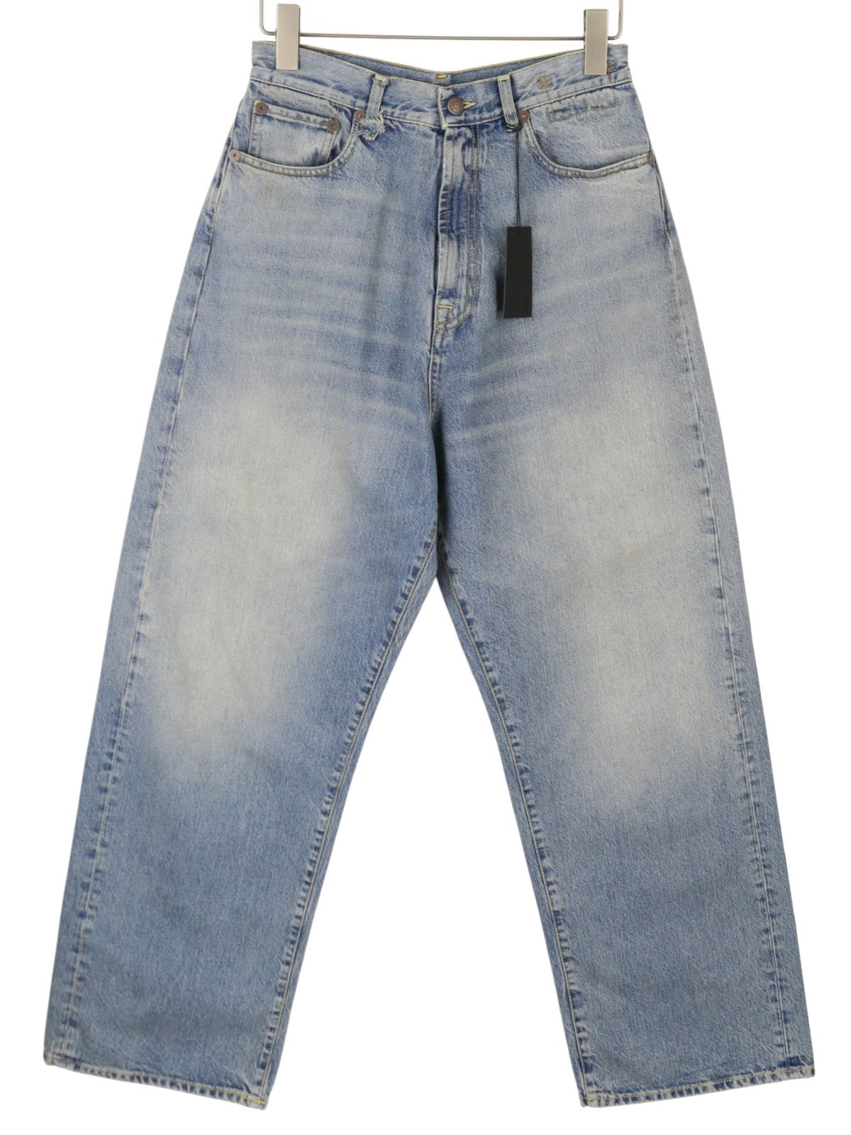 R13 Venti Women Jeans 25 Veiled Blue Whiskers Faded Baggy Low Rise