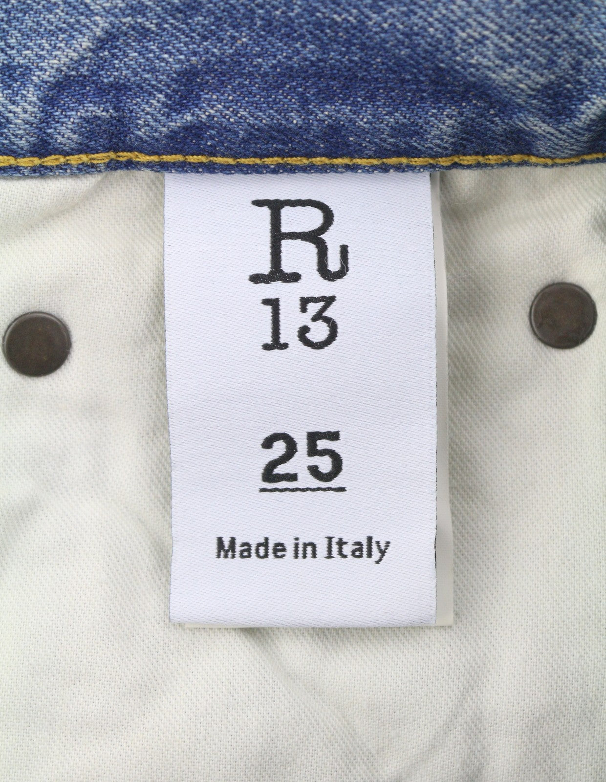 R13 Venti Women Jeans 25 Veiled Blue Whiskers Faded Baggy Low Rise