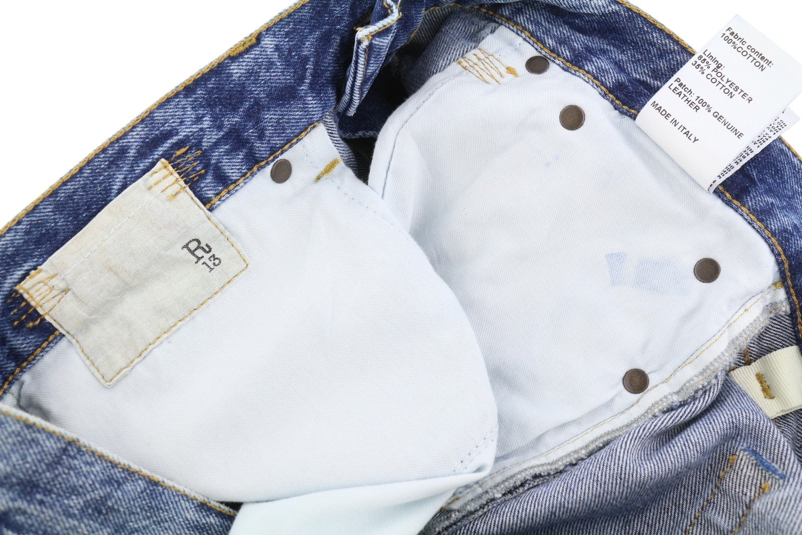R13 Boyfriend Women Jeans 29 Jasper Cropped Whiskered Blue PF25 RRP699