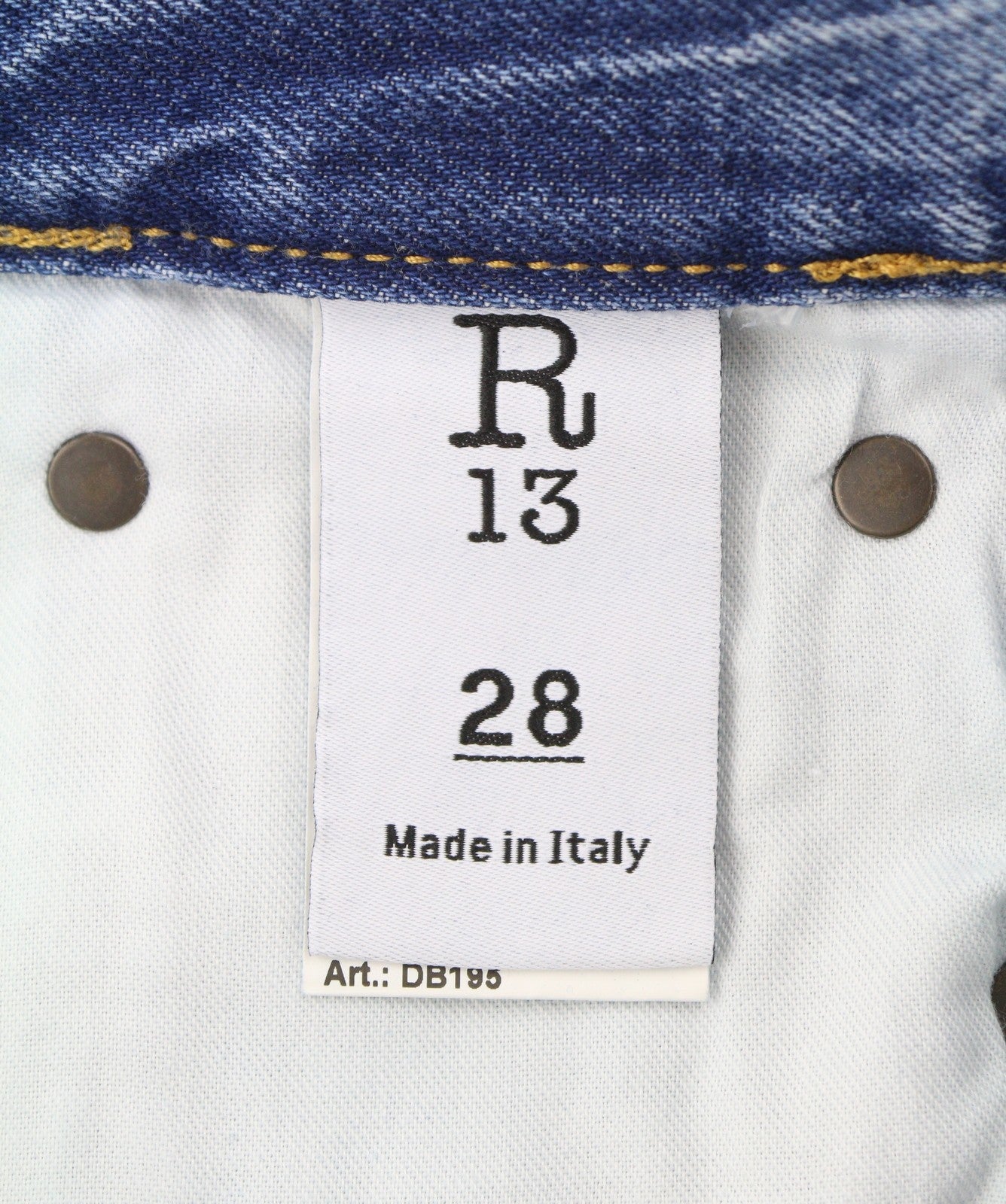 R13 Boyfriend Women Jeans 28 Jasper Faded Ankle Blue Zip Detail FW25 RRP699
