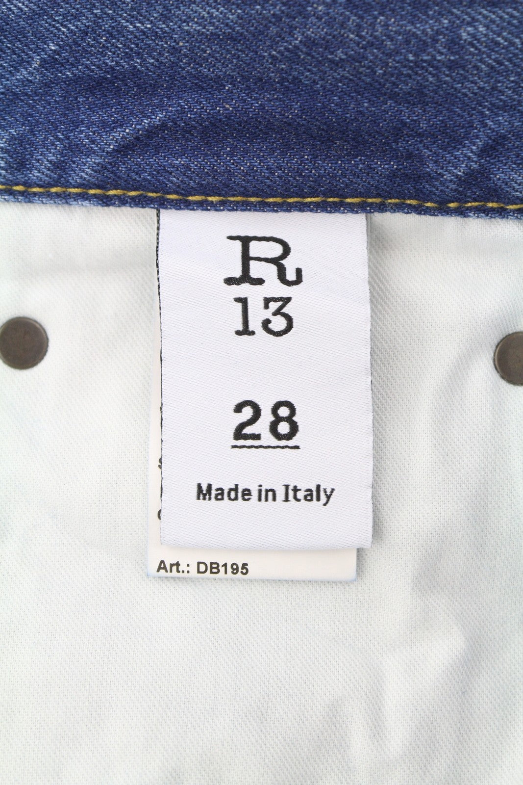 R13 Cuffed X-BF Women Jeans 28 Jasper Whiskered Straight Blue PF25