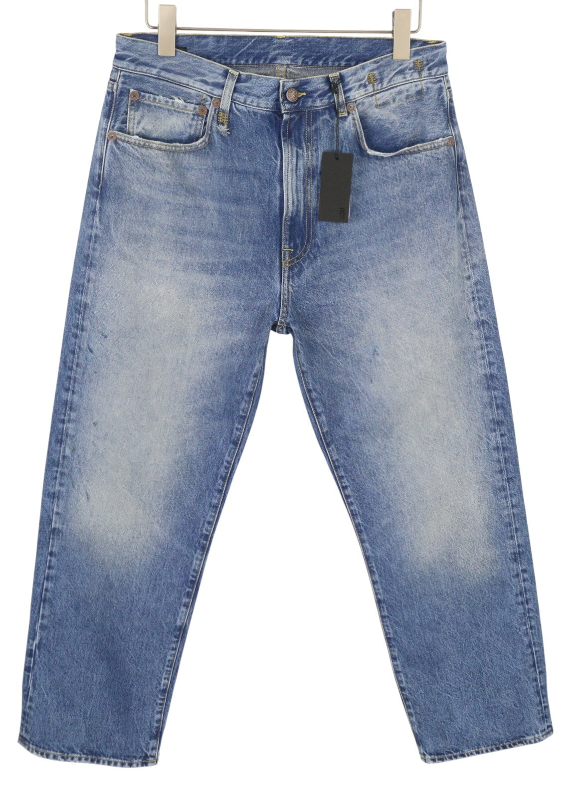 R13 Cuffed X-BF Women Jeans 29 Jasper Straight Cut Faded Blue PF25