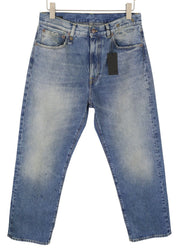 R13 Cuffed X-BF Women Jeans 28 Jasper Straight Blue Faded Wash PF25