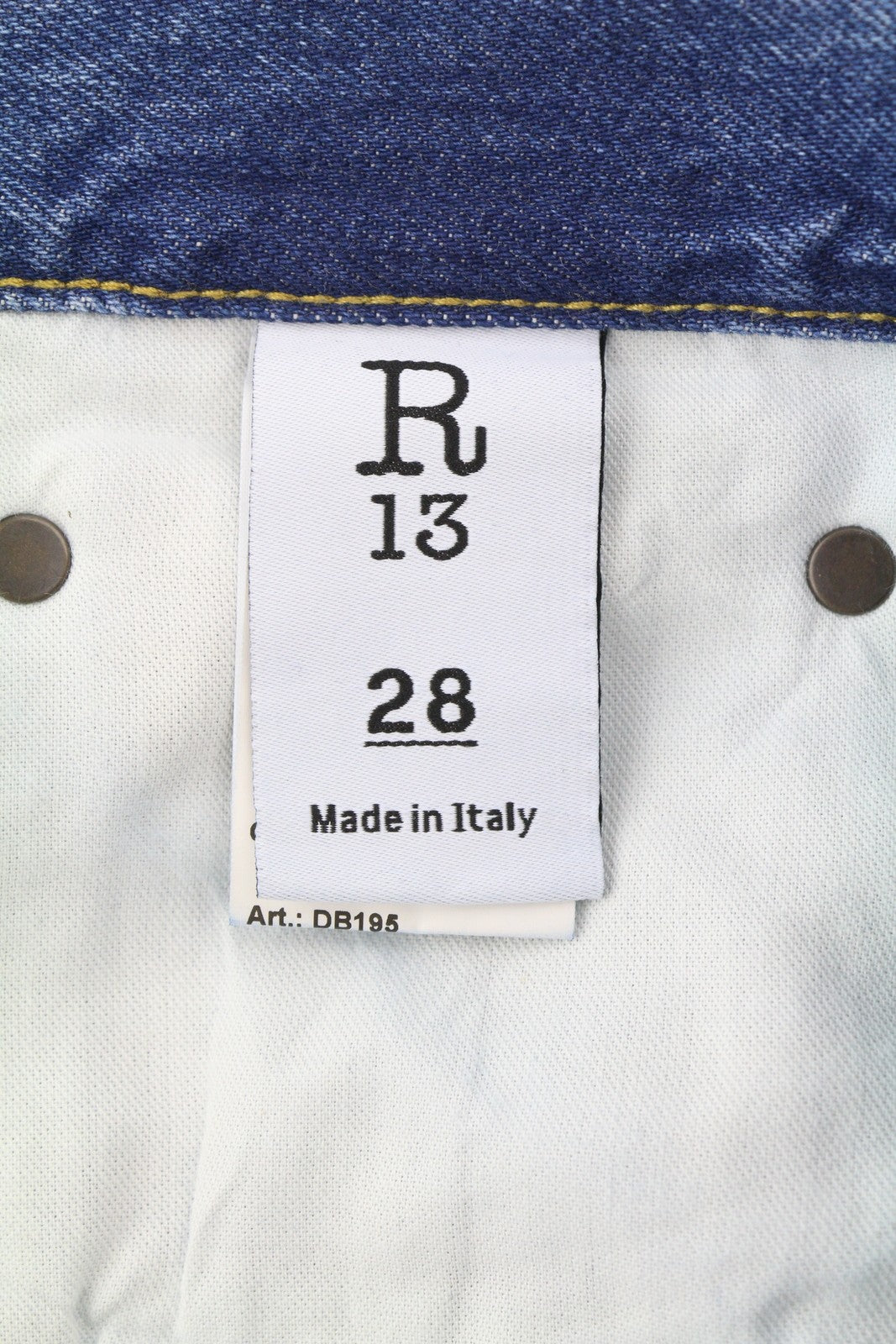 R13 Cuffed X-BF Women Jeans 28 Jasper Straight Blue Faded Wash PF25