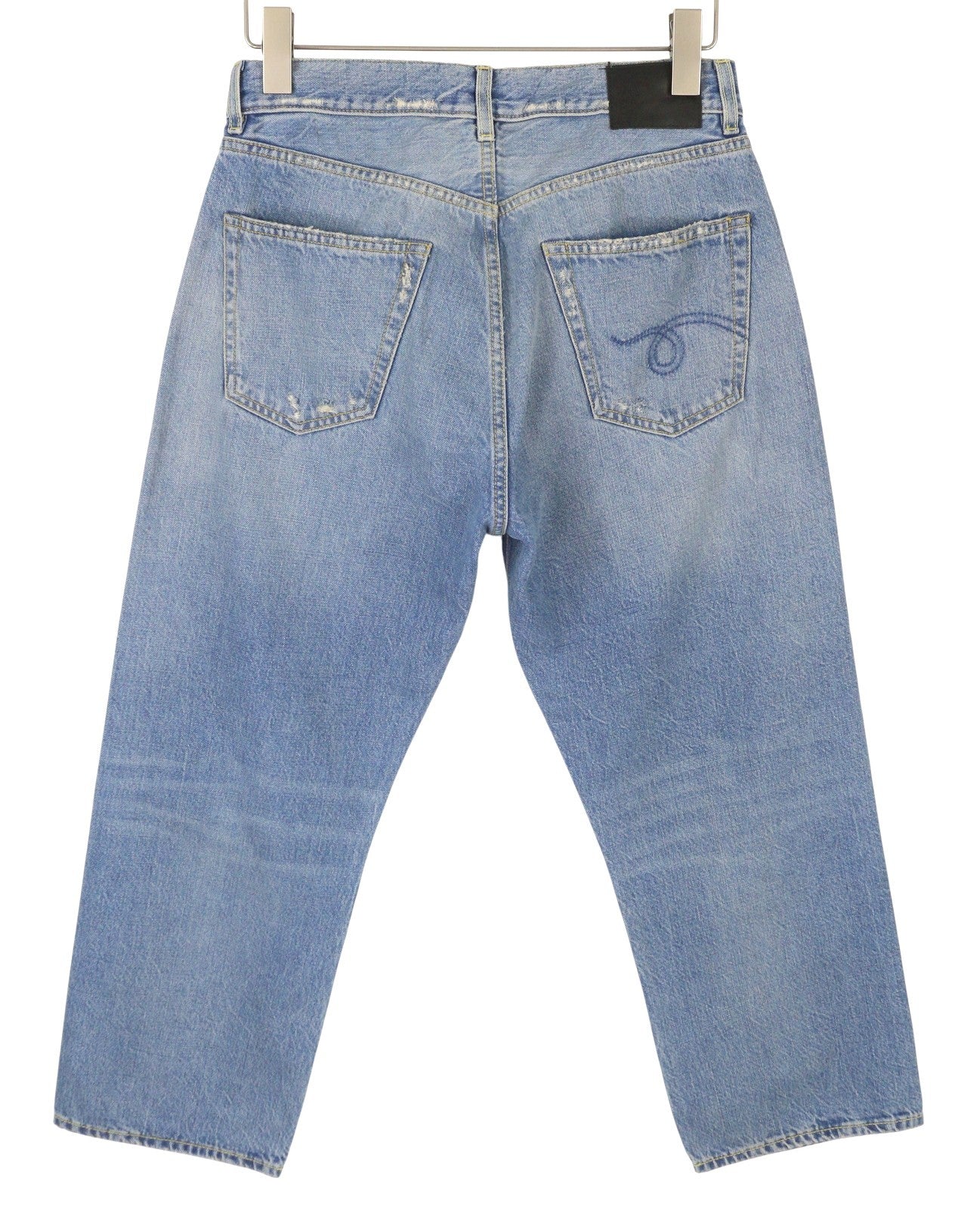 R13 X-BF Women Jeans 25 Merrin Low Waist Whiskered Blue Zip PF25 RRP799