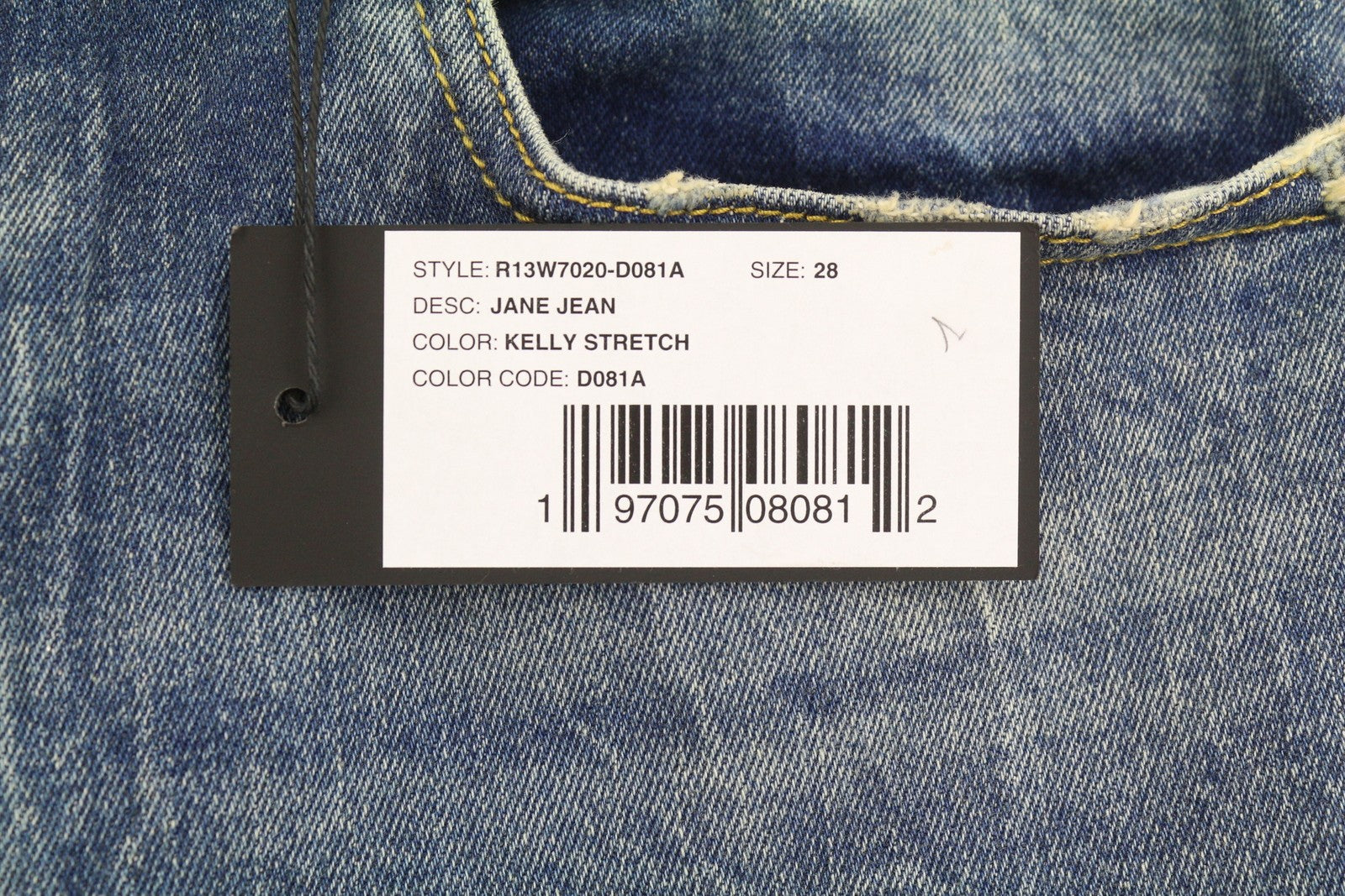 R13 Jane Women Jeans 28 Kelly Stretch Flare Blue Zip PF25 RPRP645