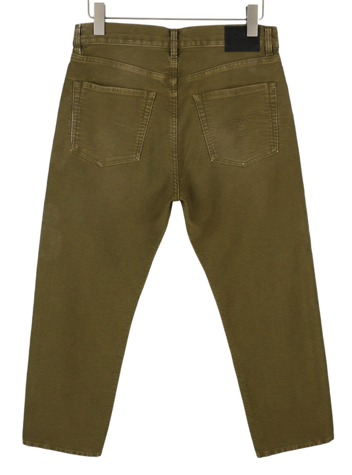 R13 Boyfriend Women Jeans 27 Olive Dyed Moleskin Zip FW25 RRP790