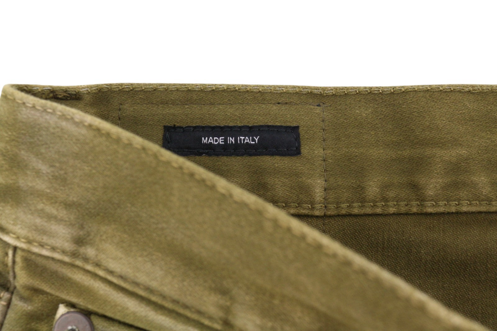 R13 Boyfriend Women Jeans 27 Olive Dyed Moleskin Zip FW25 RRP790