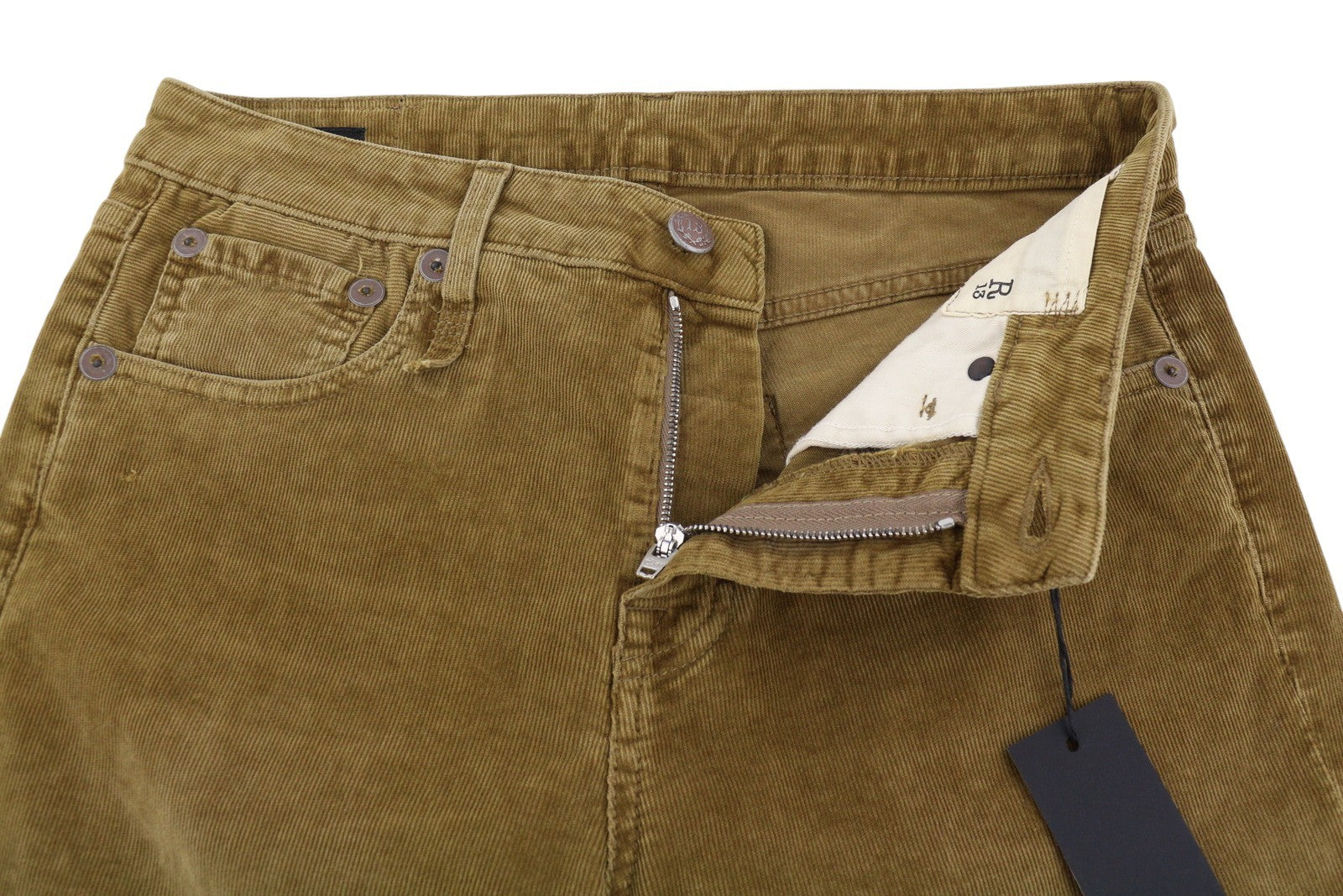 R13 Joan Kick Flare Women Trousers 28 Brown Stretch Cord Zip FW25 RRP730