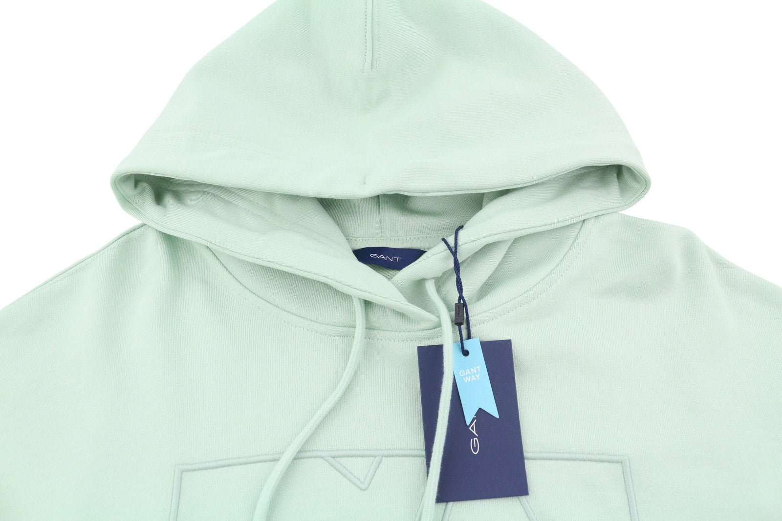 GANT Tonal Emb Quadrat Women Hoodie S Green Strap Pullover RRP139