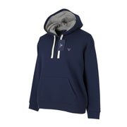 GANT Classic Women Hoodie L Evening Blue Kangaroo Logo Pullover