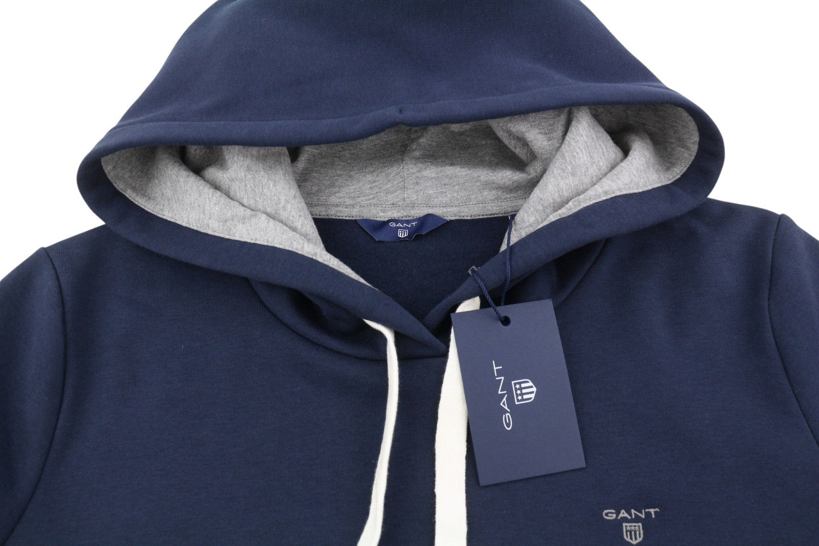 GANT Classic Women Hoodie L Evening Blue Kangaroo Logo Pullover