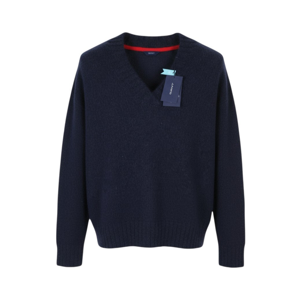 Mohair-Pullover mit V-Ausschnitt