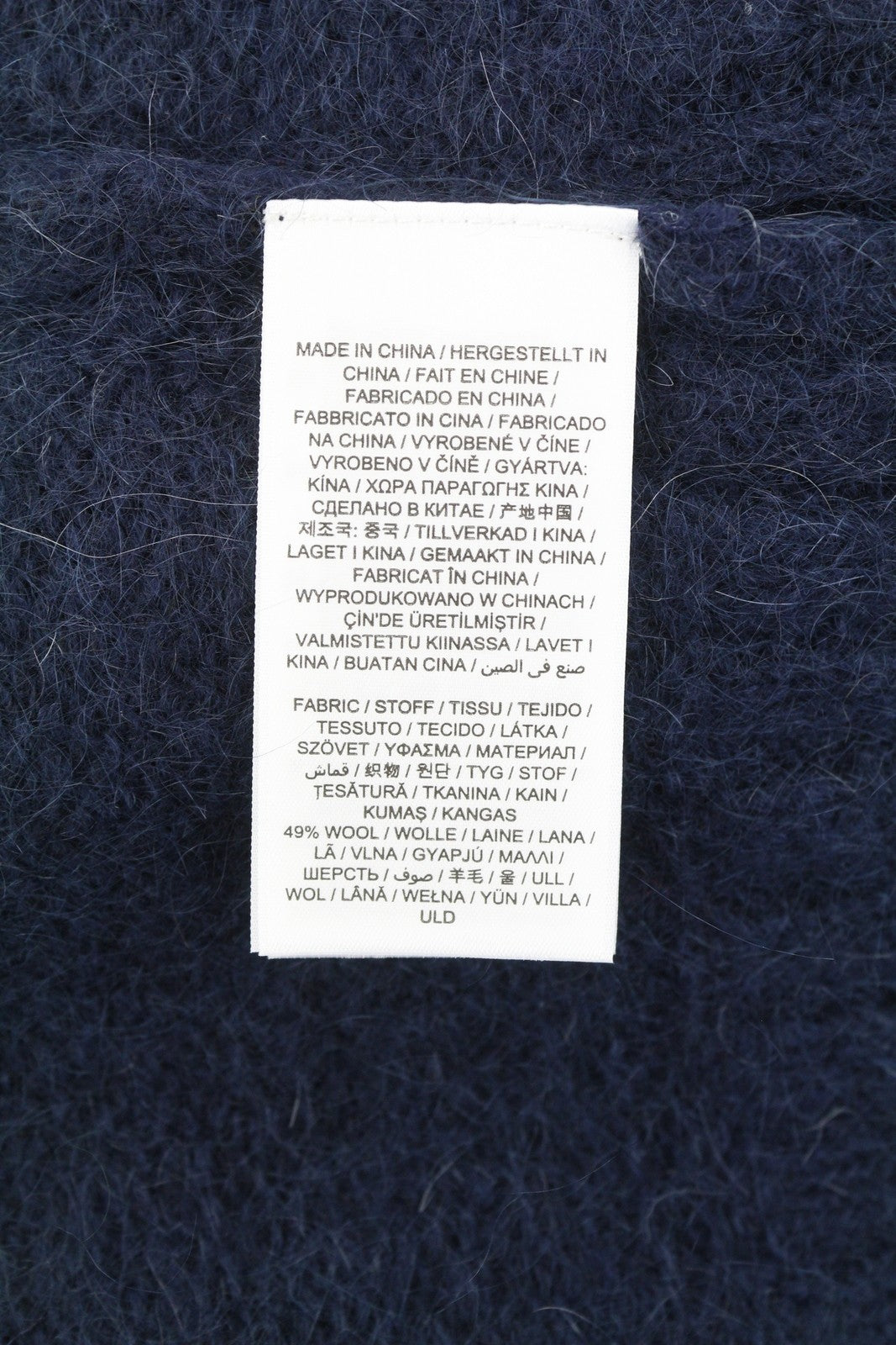 GANT Mohair V-Neck Women Jumper M Blue Wool Blend Knit Pullover