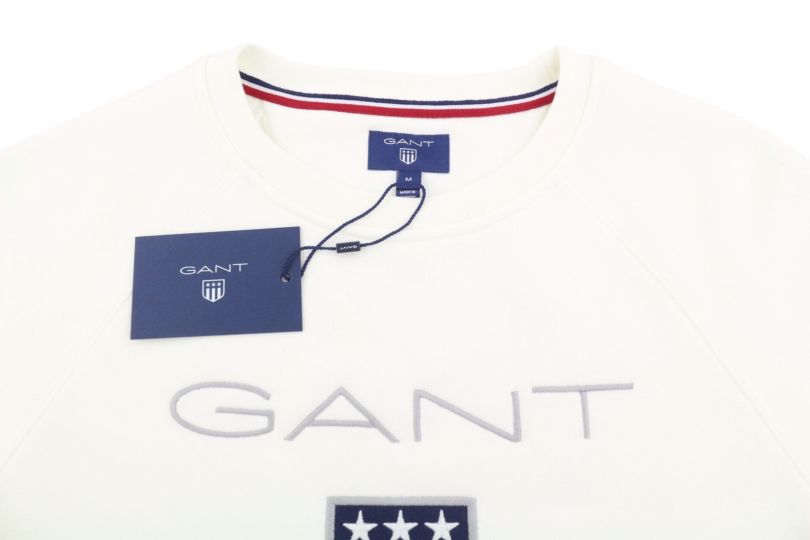 GANT Shield C-Neck Men Sweatshirt M White Logo Pullover