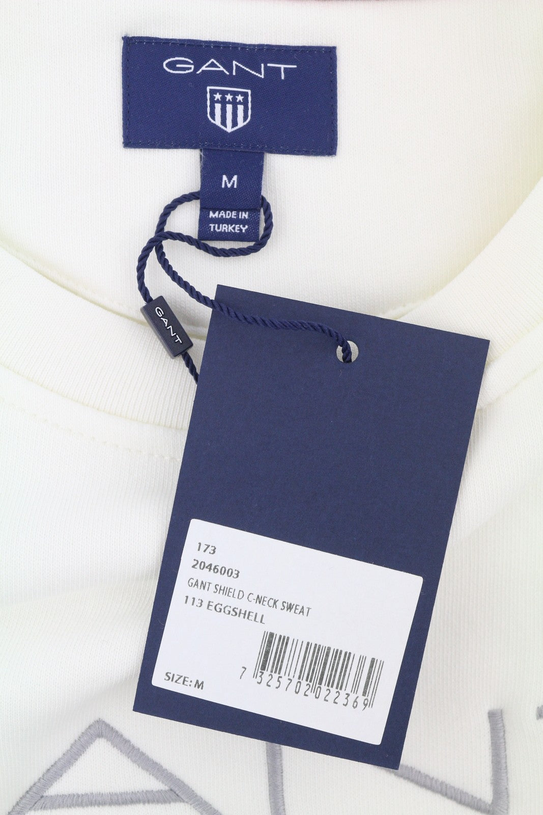 GANT Shield C-Neck Men Sweatshirt M White Logo Pullover