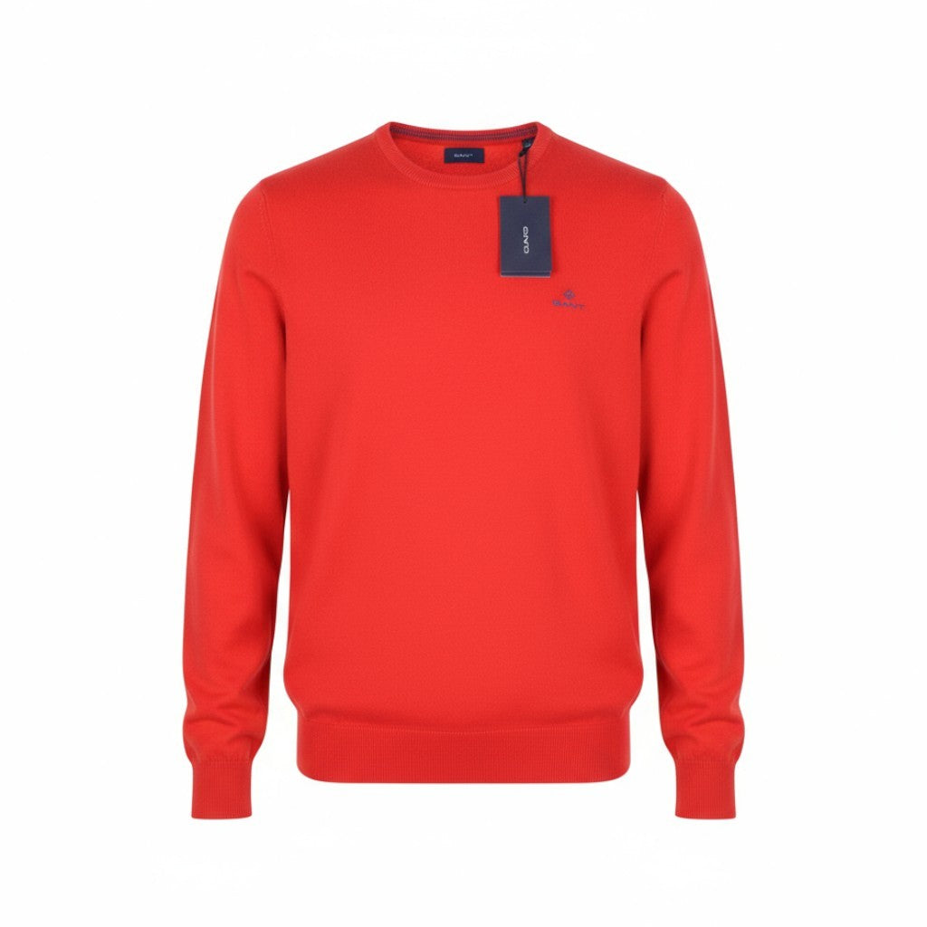Pullover Stretch Cotton Contrast C-Neck