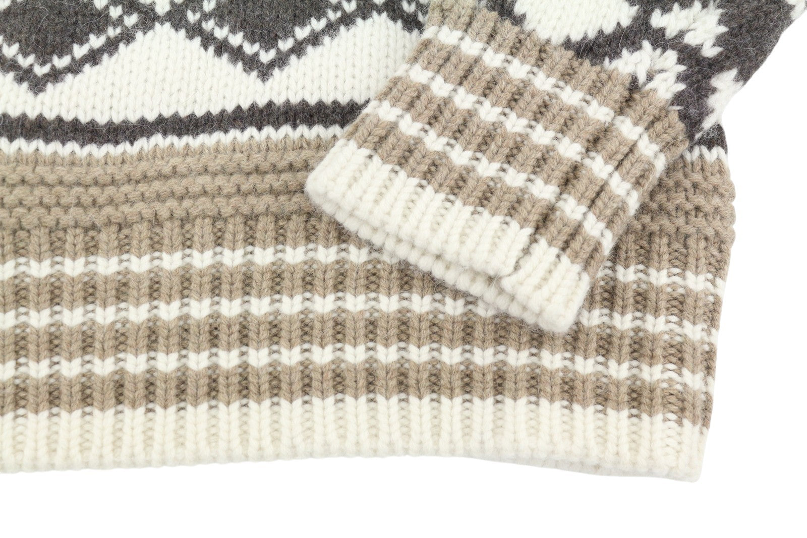 GANT Oversized Diamond Men Jumper M Brown Wool Alpaca Knit