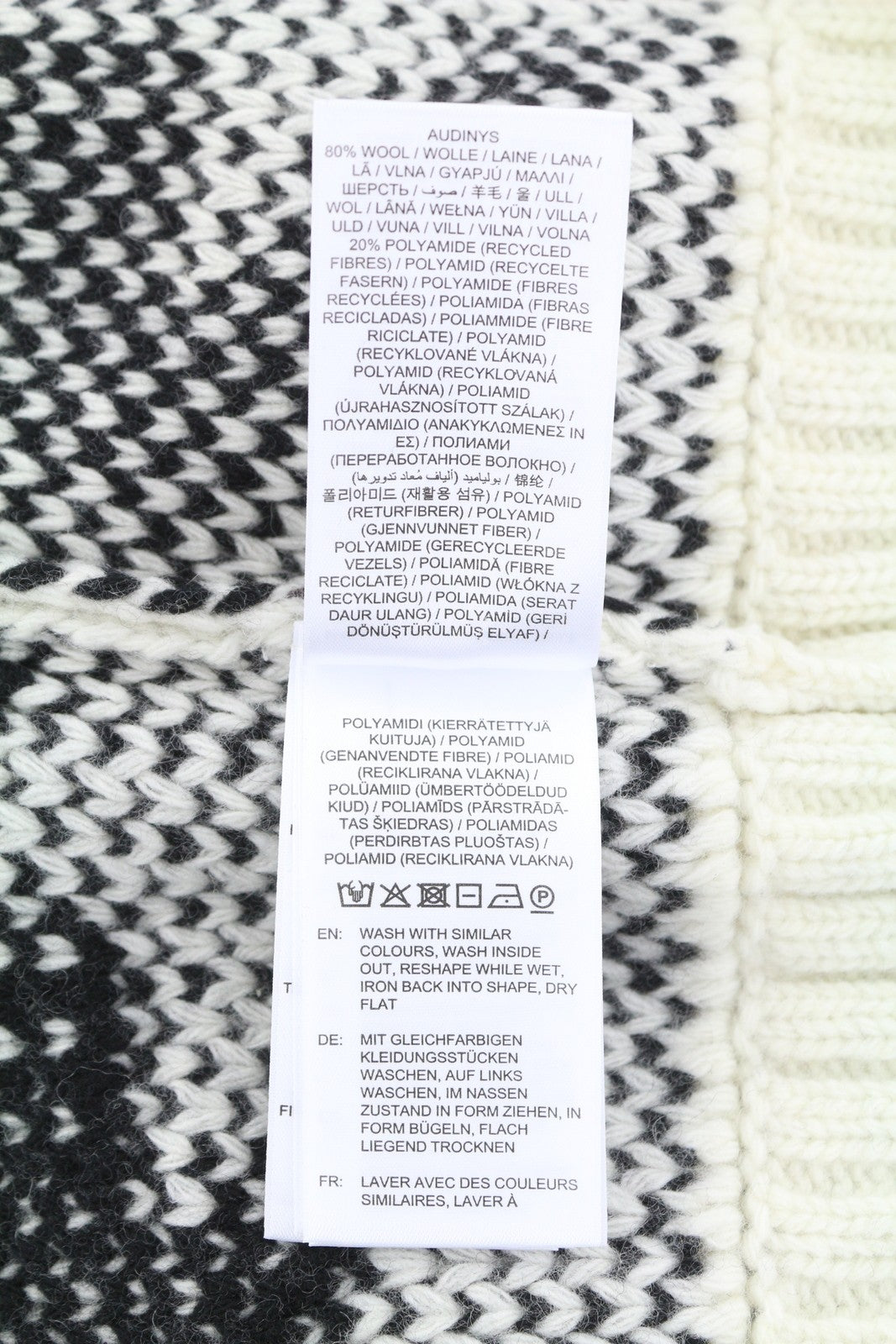 GANT Houndstooth Rollneck Men Jumper XL Cream Wool Knit