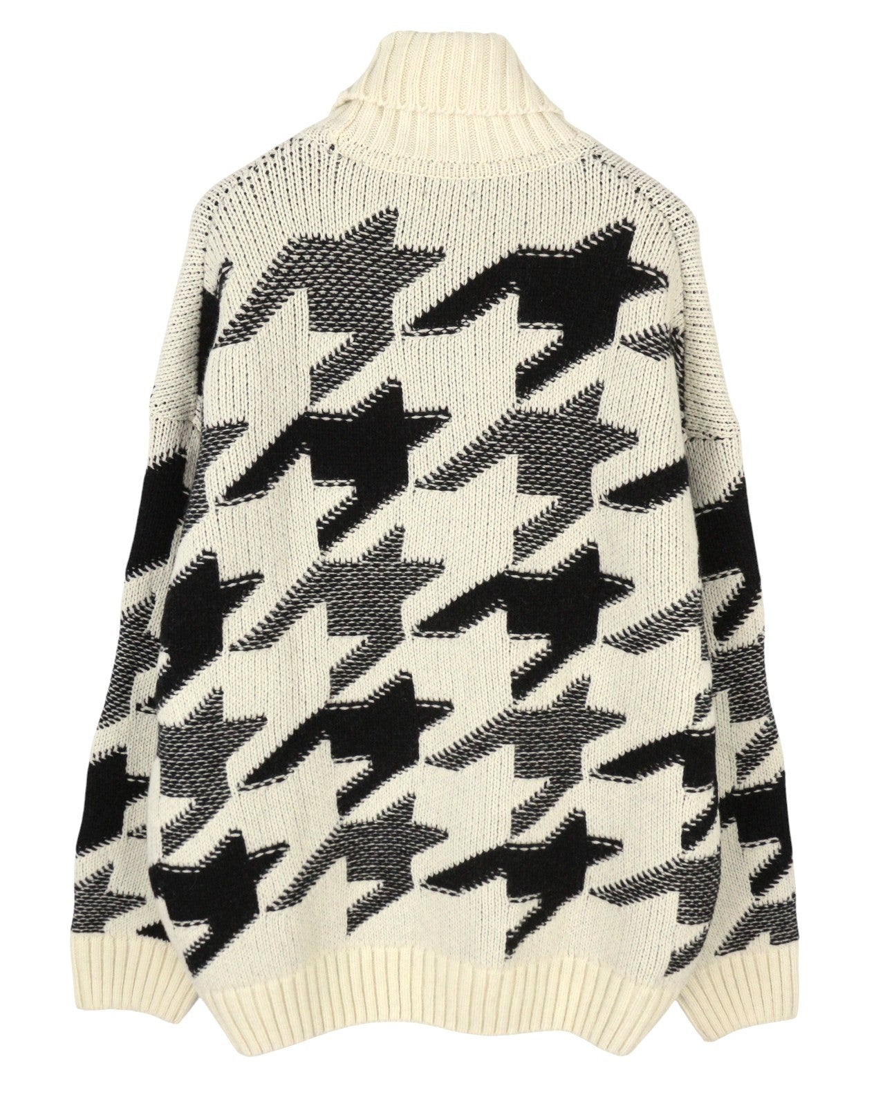 GANT Houndstooth Rollneck Men Jumper XL Cream Wool Knit