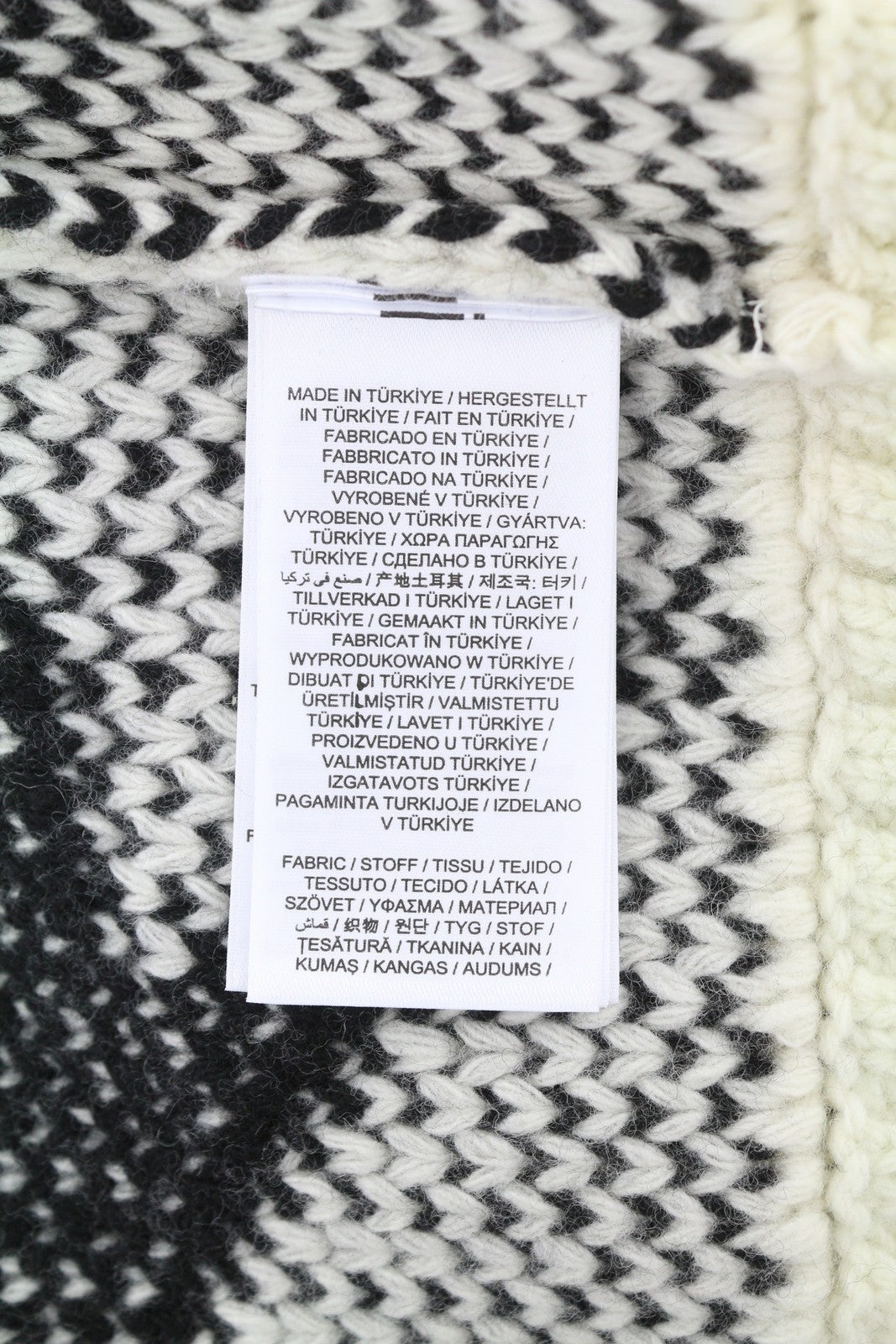 GANT Houndstooth Rollneck Men Jumper XL Cream Wool Knit