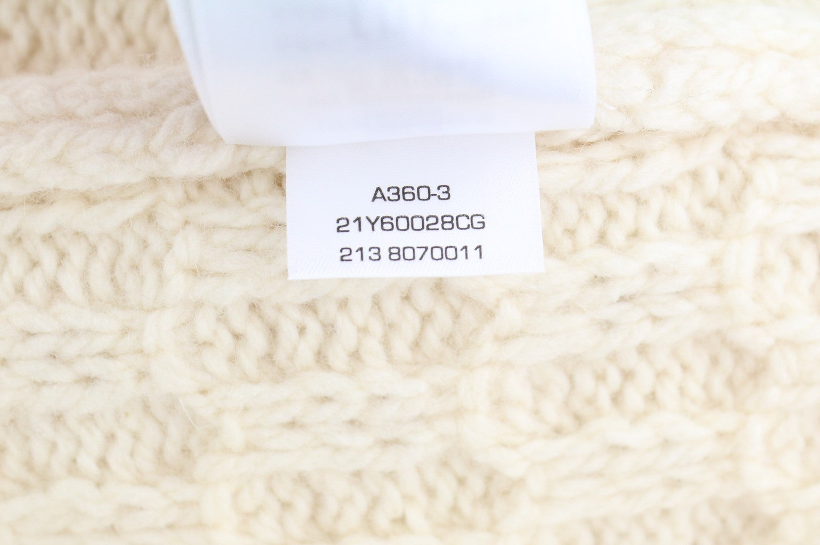 GANT Chunky Texture Turtleneck Men Jumper M Cream Wool Knit