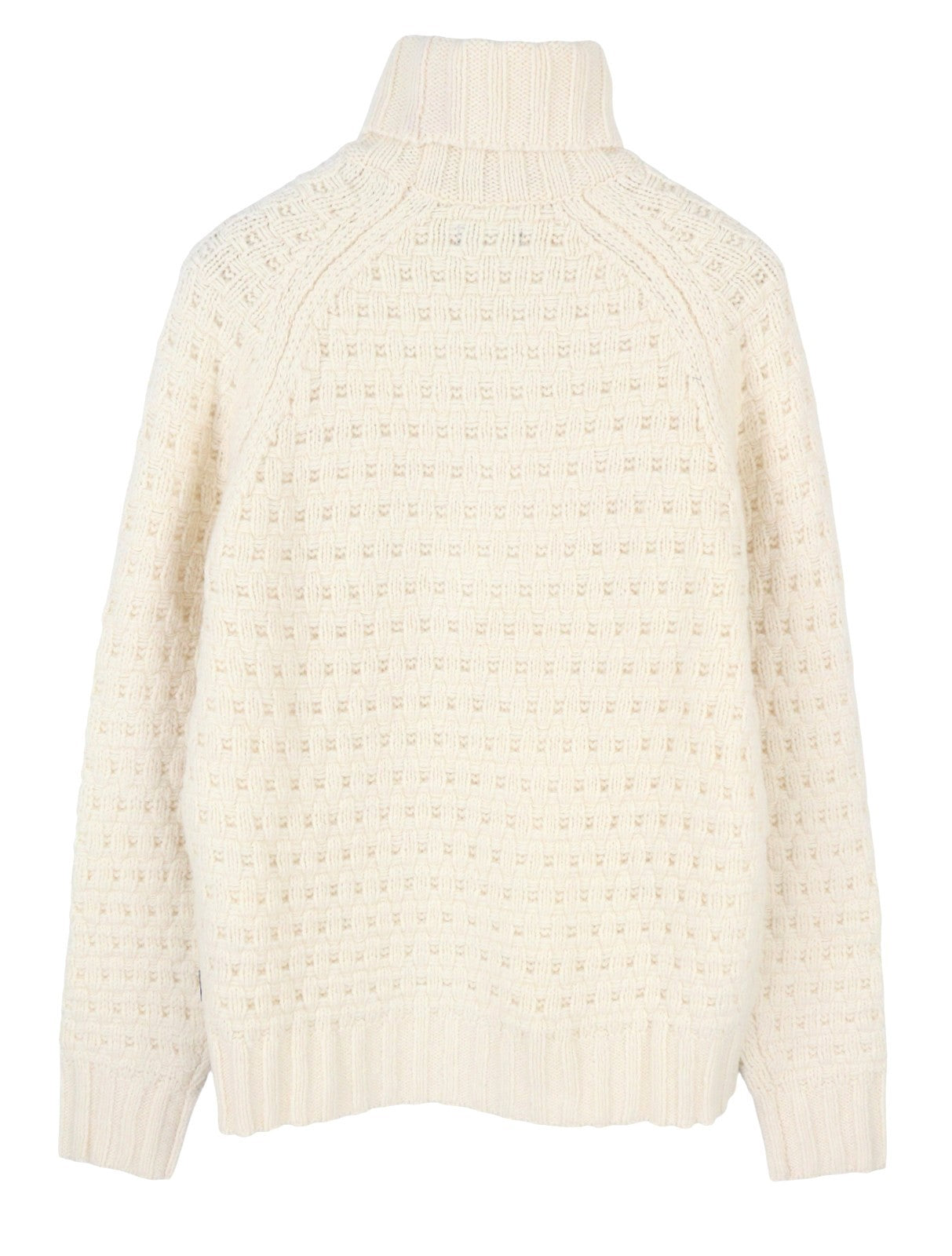 GANT Chunky Texture Turtleneck Men Jumper M Cream Wool Knit