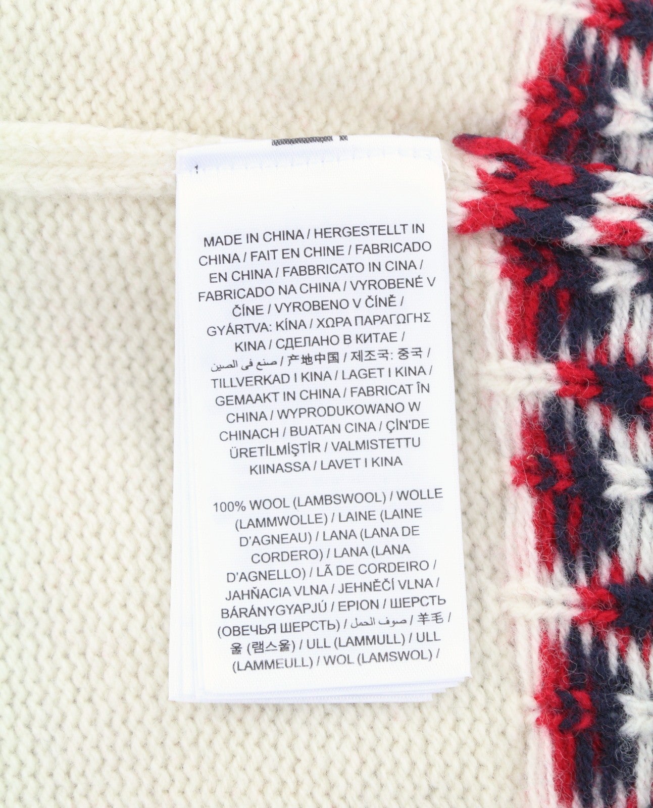 GANT Holiday Fair Isle C-Neck Men Jumper XL Cream Lambswool