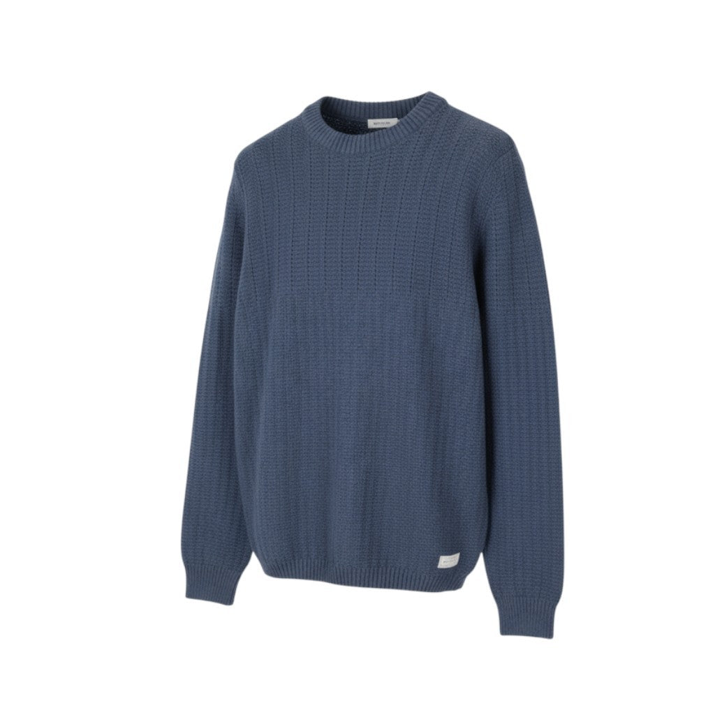 GANT Multi Color Texture C-Neck Men Jumper L Indigo Cotton