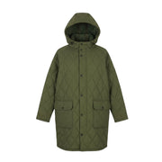 GANT Quilted Long Men Jacket XL Racing Green Hooded Full Zip RRP439