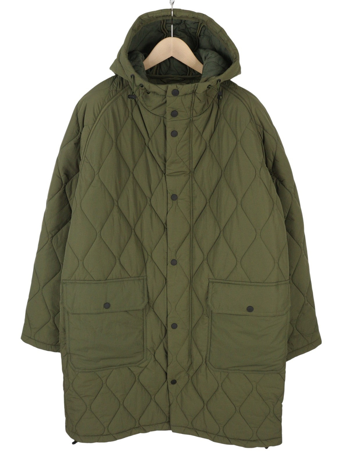 GANT Quilted Long Men Jacket XL Racing Green Hooded Full Zip RRP439