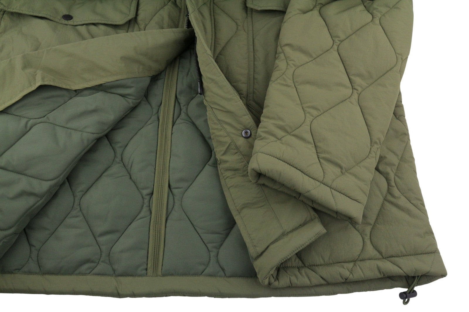 GANT Quilted Long Men Jacket XL Racing Green Hooded Full Zip RRP439