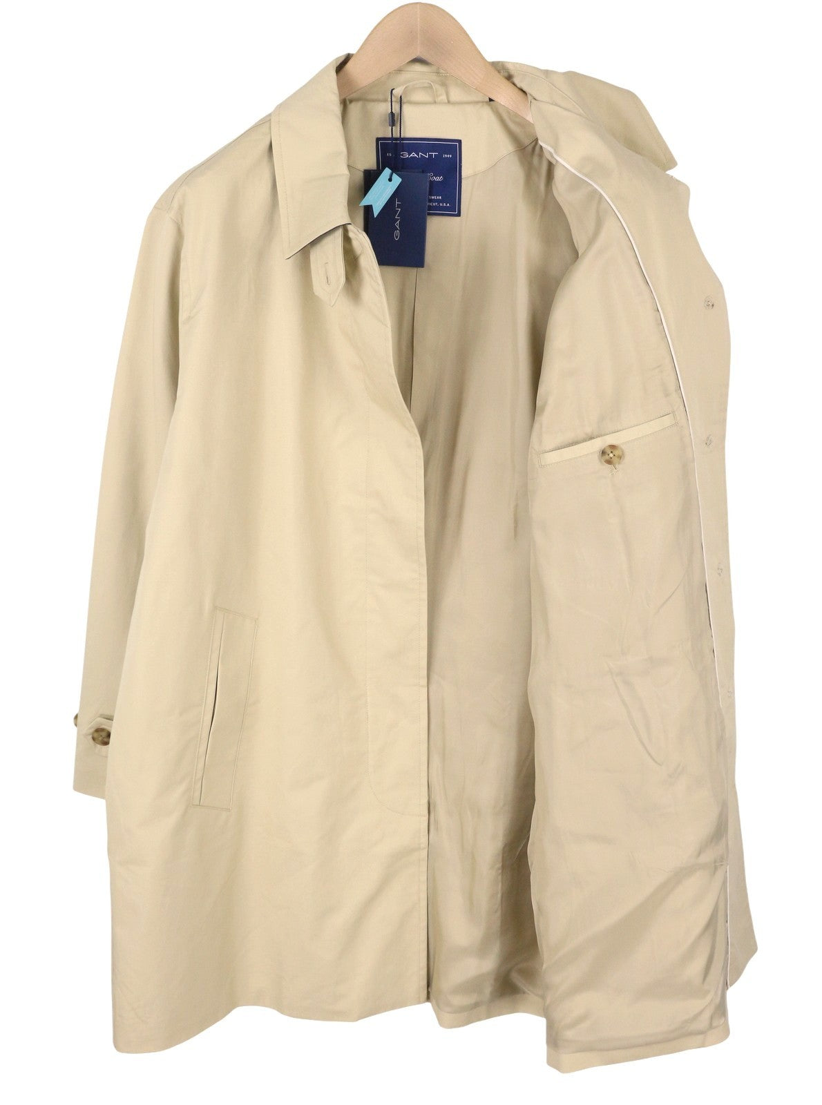 GANT Car Women Coat XL Desert Beige Hidden Button Trench RRP379