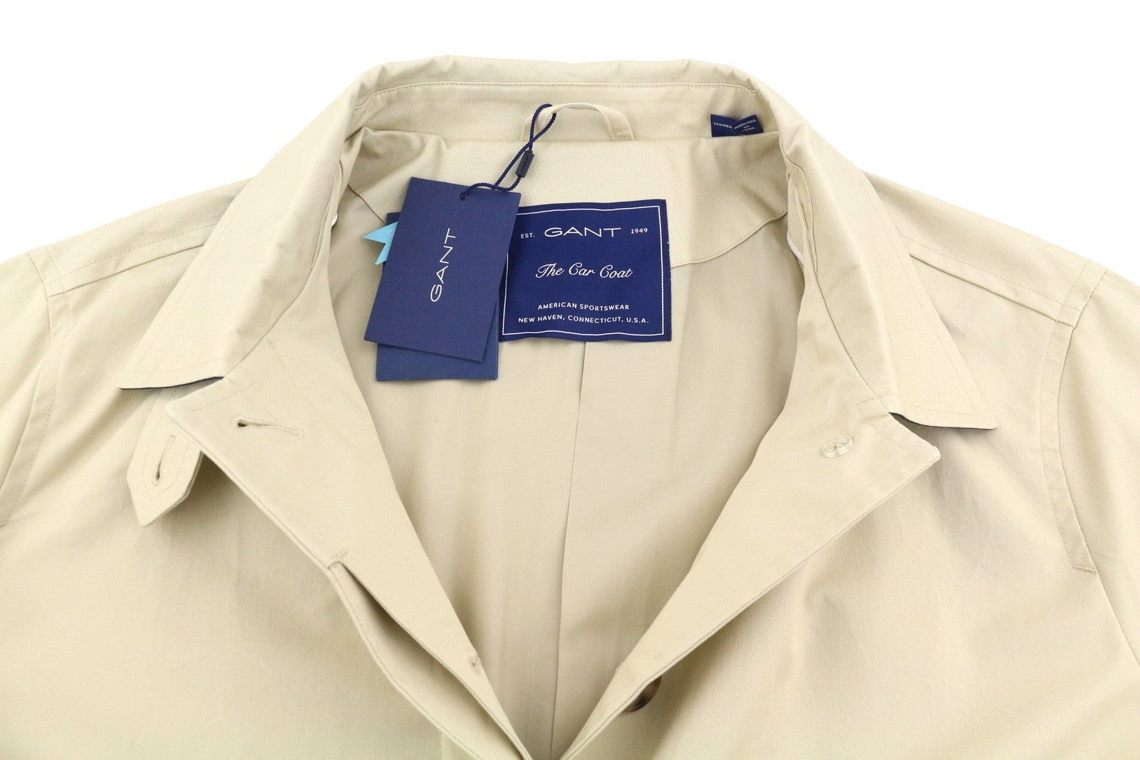 GANT Car Women Coat XL Desert Beige Hidden Button Trench RRP379