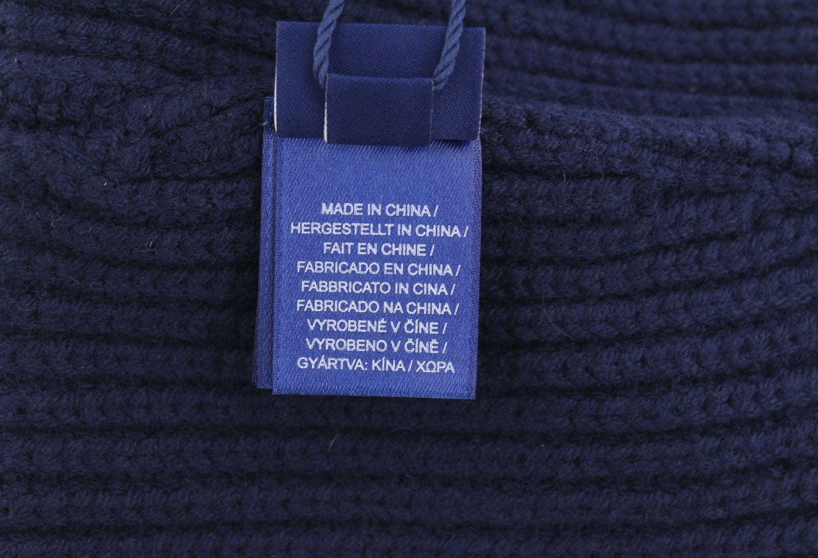 GANT Men Hat OS Navy Wool Knit Patch Logo Beanie