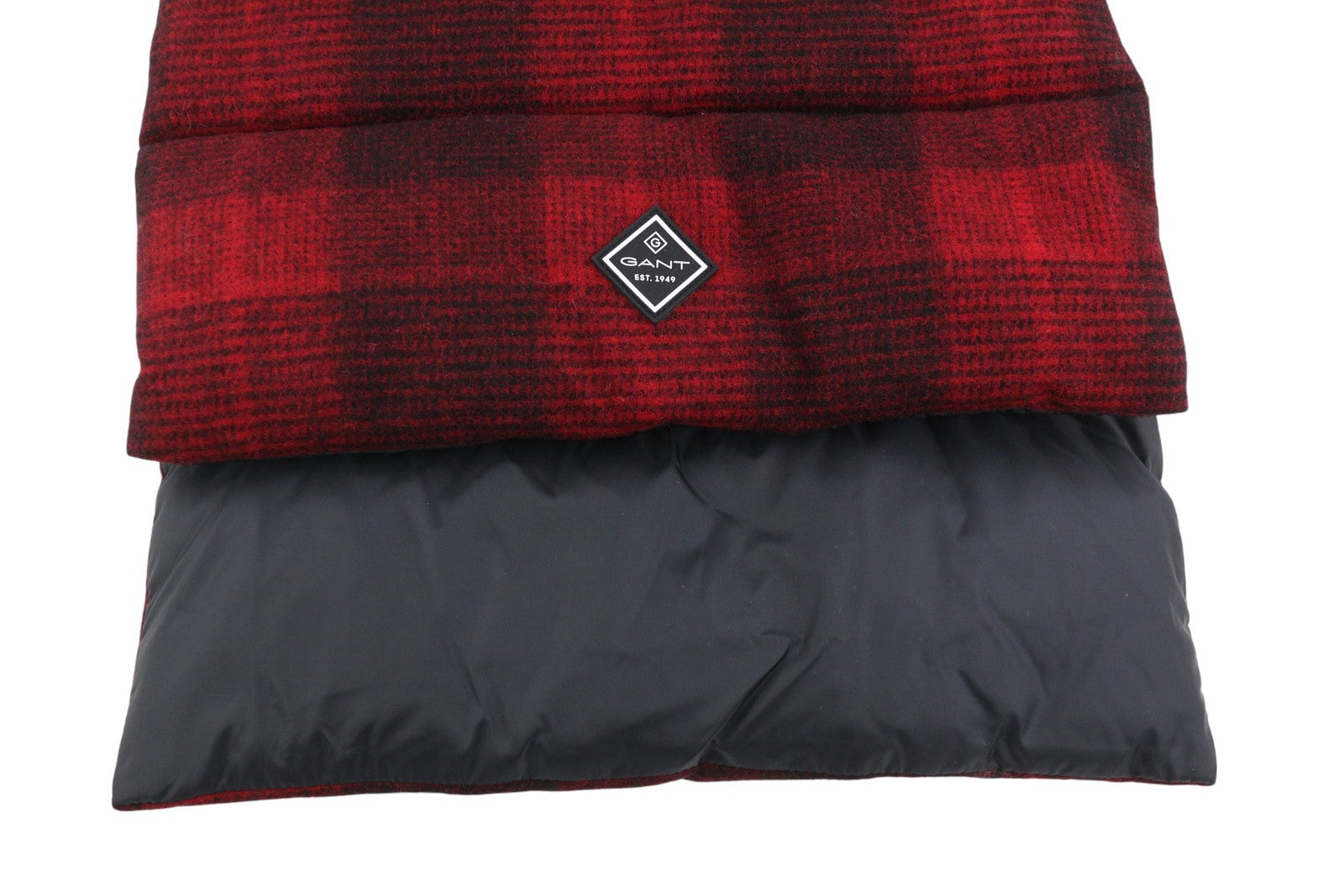 GANT Padded Check Women Scarf OS Red Wool Blend Pocket