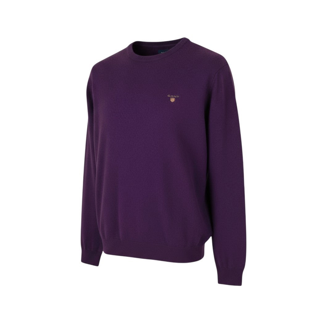 GANT Superfine Lambswool Crew Men Jumper M Purple Knit