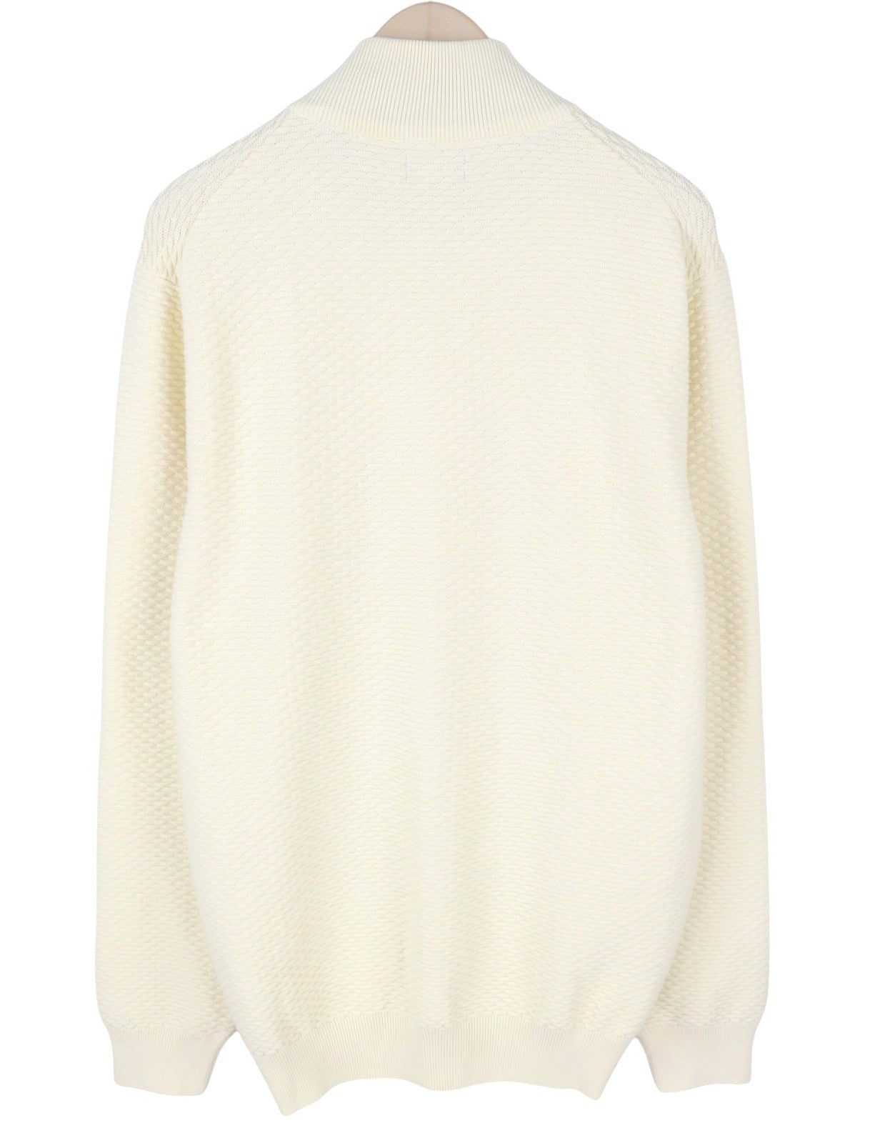 GANT Triangle Texture Full Zip Men Jumper XL Cream High Neck