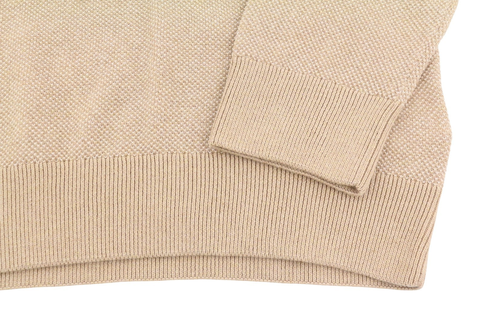 GANT Multi Texture Pique C-Neck Men Jumper L Khaki Knit