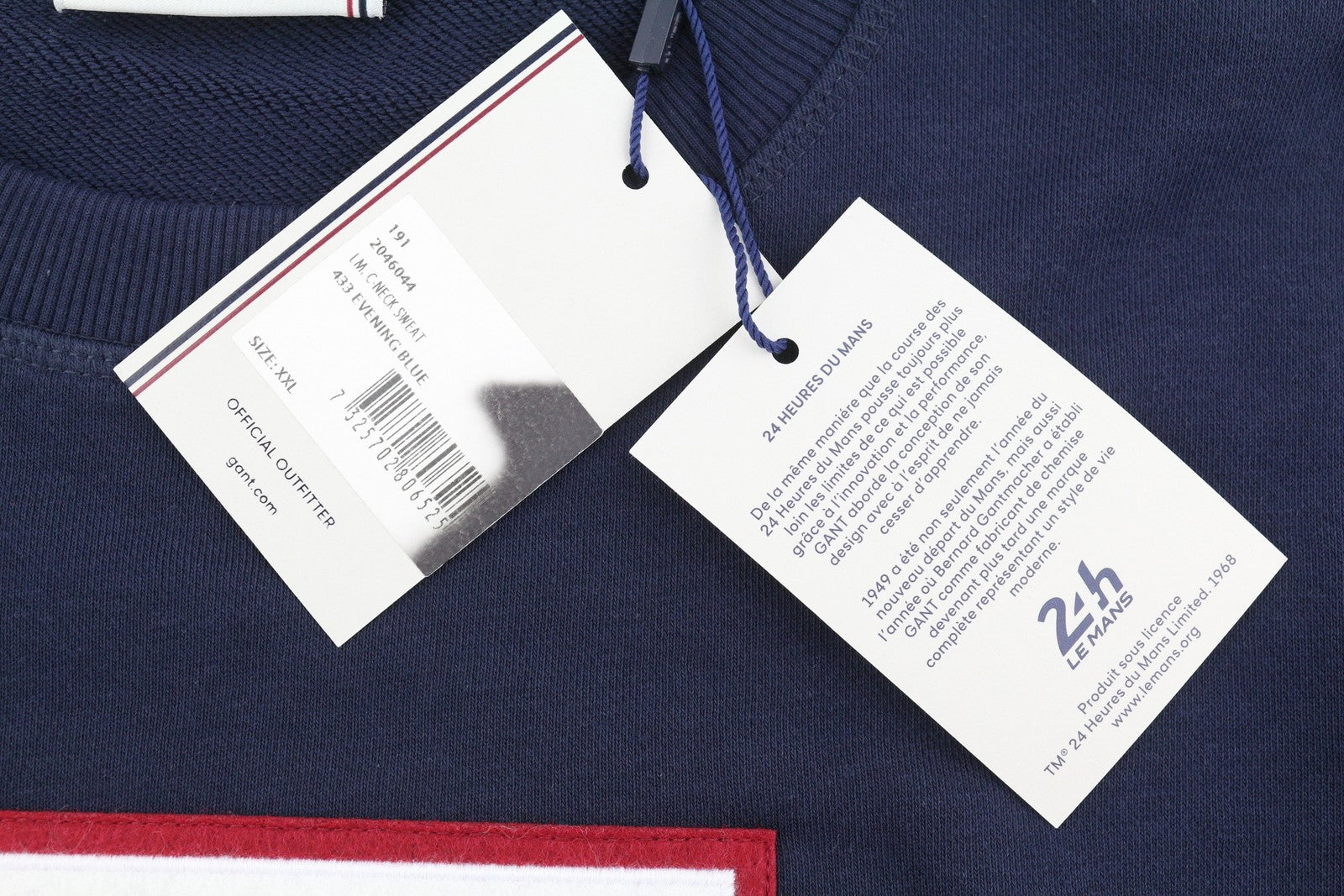 GANT X LE MANS C-Neck Men Sweatshirt 2XL Blue Logo