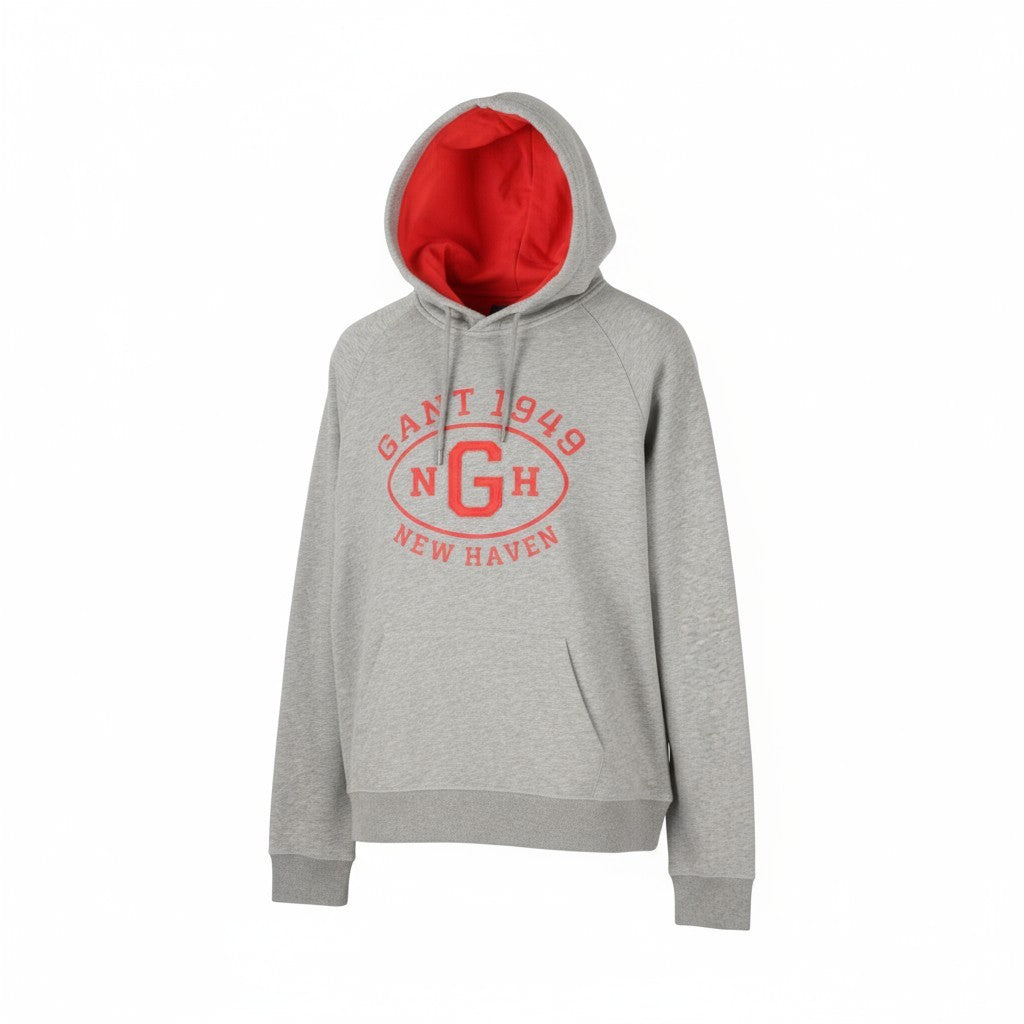 GANT Graphic Sweat Men Hoodie 2XL Grey Logo